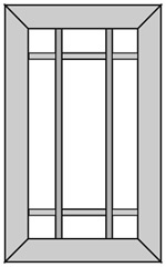 Nine Lite Frame Mitered Glass Cabinet Door